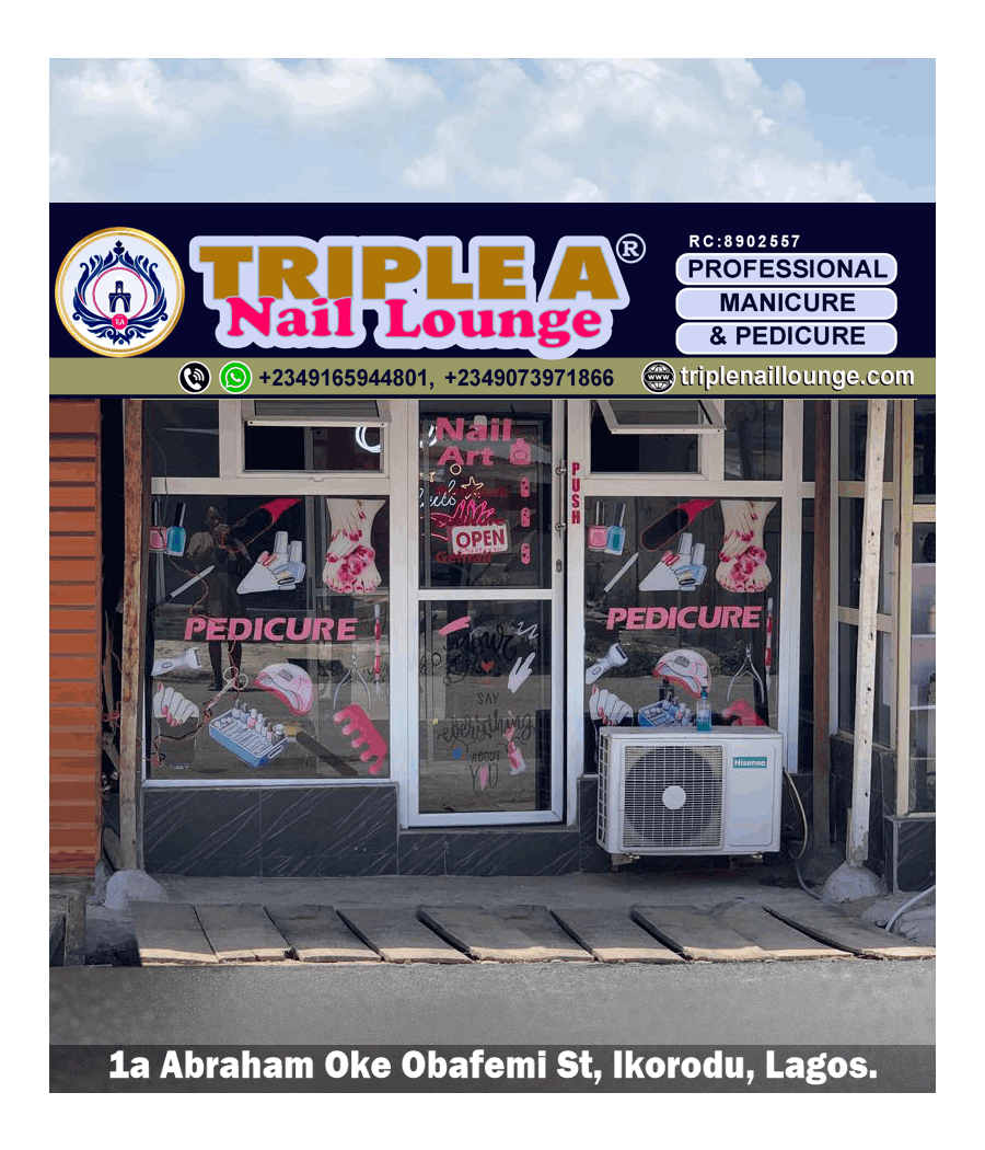 Triple A Nail Lounge outfit in Ikorodu